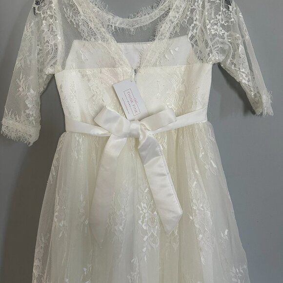 Girls Size 8/10 Dress & Belt Set - Antique White NWT - Picture 11 of 13